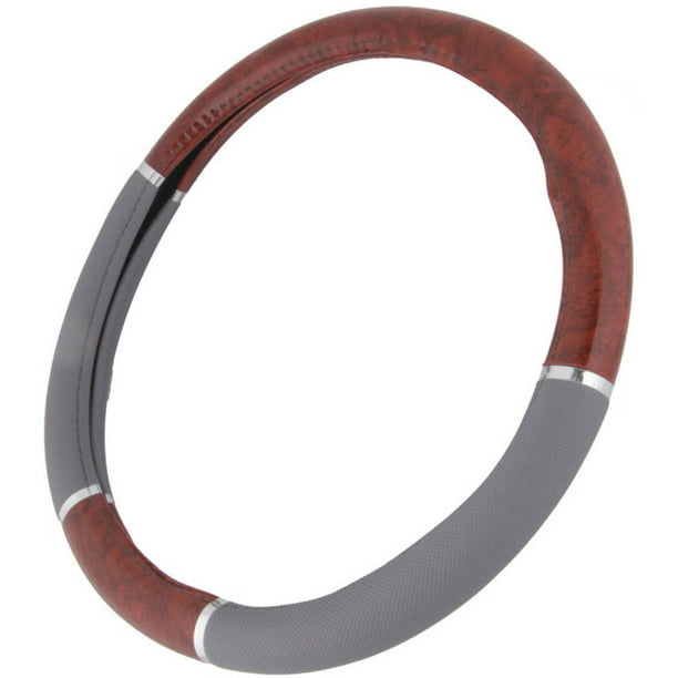 Two tone Tan and Wood Grain design with a Chrome accent steering wheels M Bring luxury to your car's interior CHROME LINE steering wheel cover fits all 14.5 to 15.5 Bring luxury to your cars interior fits all 14.5 to 15.5 steering wheels M 